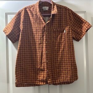Urban Outfitters Men's Orange and Purple Geometric Shirt